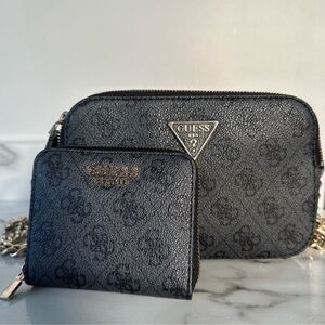 GUESS Black Crossbody and Wallet Set